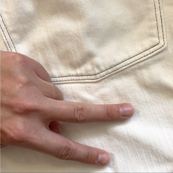 Madewell × Where I Was From straight leg cropped jean white distressed knees 27 - Picture 6 of 6